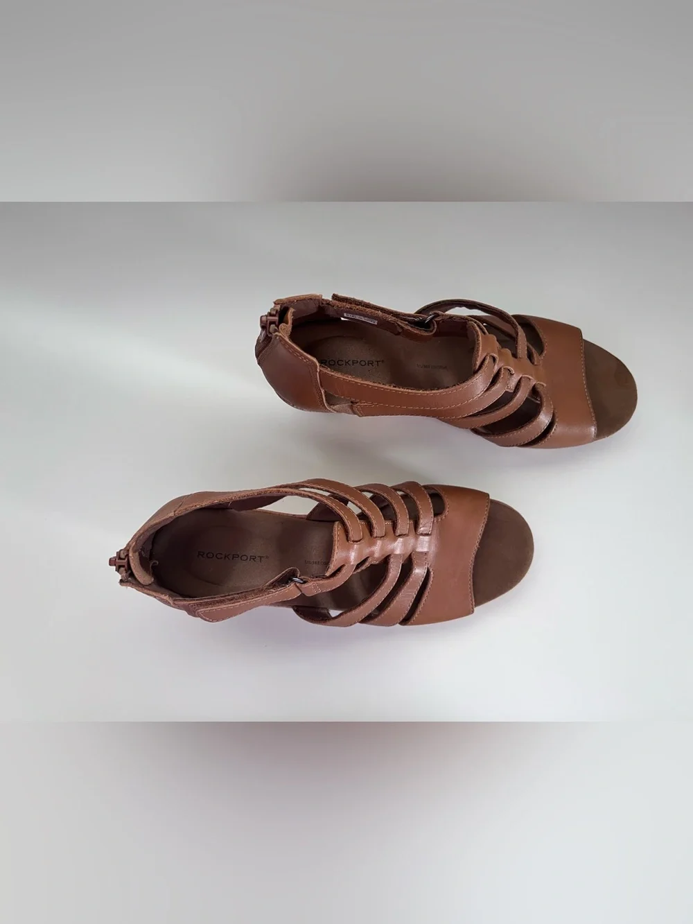 Rockport Brown Strappy Gladiator Sandal Wedges for Women